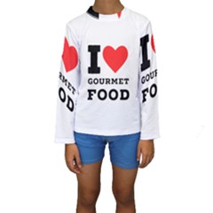 I Love Gourmet Food Kids  Long Sleeve Swimwear by ilovewhateva