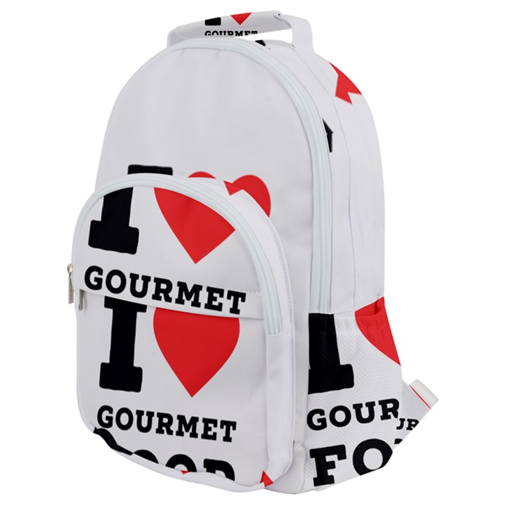 I love gourmet food Rounded Multi Pocket Backpack