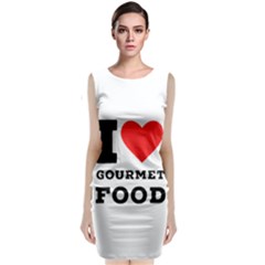 I Love Gourmet Food Sleeveless Velvet Midi Dress