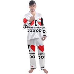 I Love Gourmet Food Men s Long Sleeve Satin Pajamas Set by ilovewhateva