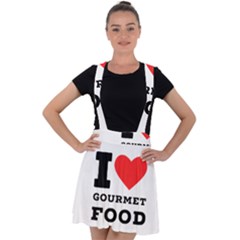 I Love Gourmet Food Velvet Suspender Skater Skirt by ilovewhateva