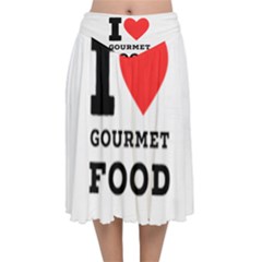 I Love Gourmet Food Velvet Flared Midi Skirt by ilovewhateva