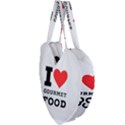 I love gourmet food Giant Heart Shaped Tote View3