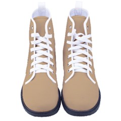 Camel Brown	 - 	high-top Canvas Sneakers