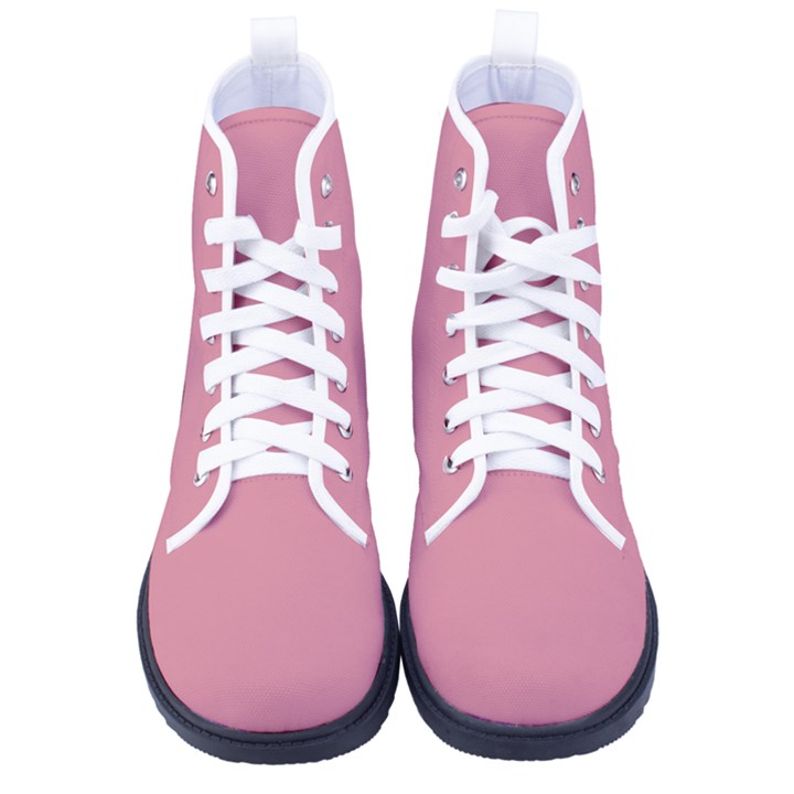 Shimmering Blush Pink	 - 	High-Top Canvas Sneakers