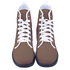 Deep Tuscan Brown	 - 	high-top Canvas Sneakers