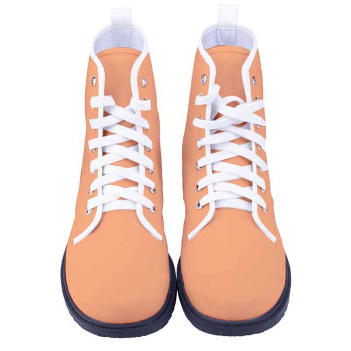 Medium Papaya Orange	 - 	High-Top Canvas Sneakers