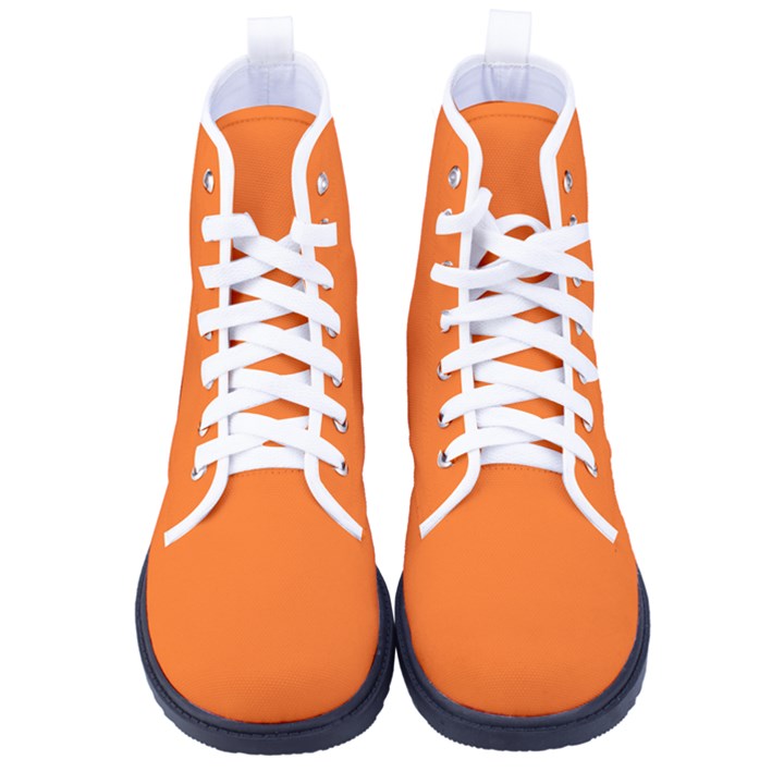 Pumpkin Orange	 - 	High-Top Canvas Sneakers