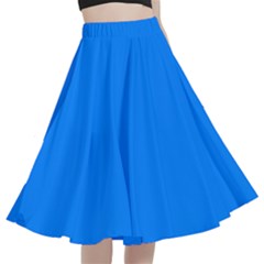 Azure Blue	 - 	a-line Full Circle Midi Skirt With Pocket