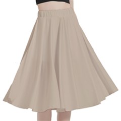 Frosted Almond Brown	 - 	a-line Full Circle Midi Skirt With Pocket by ColorfulWomensWear