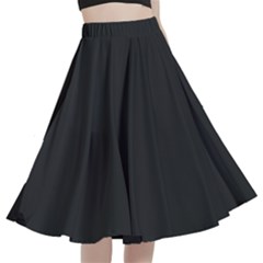 Charcoal Grey	 - 	a-line Full Circle Midi Skirt With Pocket