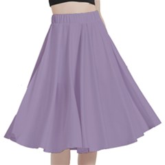 Glossy Grape Purple	 - 	a-line Full Circle Midi Skirt With Pocket by ColorfulWomensWear