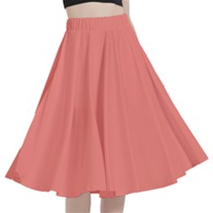 Tea Rose Red	 - 	a-line Full Circle Midi Skirt With Pocket