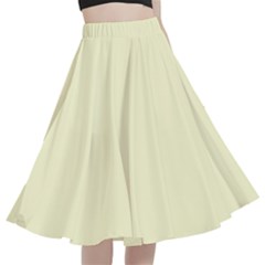 Creamy Yellow	 - 	a-line Full Circle Midi Skirt With Pocket