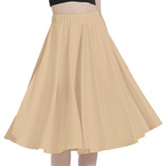 Deep Champagne White	 - 	a-line Full Circle Midi Skirt With Pocket