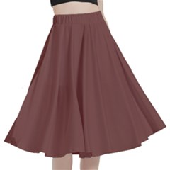 Bole Brown	 - 	a-line Full Circle Midi Skirt With Pocket by ColorfulWomensWear