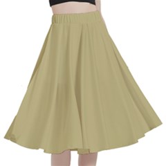 Dried Moss Brown	 - 	a-line Full Circle Midi Skirt With Pocket by ColorfulWomensWear