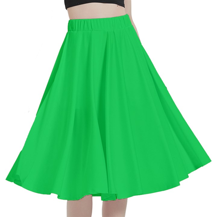 Malachite Green	 - 	A-Line Full Circle Midi Skirt With Pocket