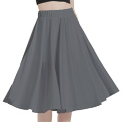 Dim Grey	 - 	a-line Full Circle Midi Skirt With Pocket