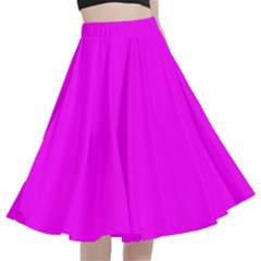 Fuchsia Pink	 - 	a-line Full Circle Midi Skirt With Pocket