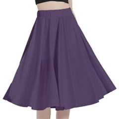 English Violet Purple	 - 	a-line Full Circle Midi Skirt With Pocket by ColorfulWomensWear