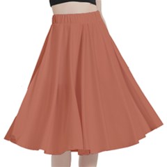 Copper Red	 - 	a-line Full Circle Midi Skirt With Pocket by ColorfulWomensWear