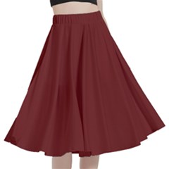 Persian Plum Brown	 - 	a-line Full Circle Midi Skirt With Pocket by ColorfulWomensWear