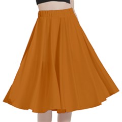 Sedona Orange	 - 	a-line Full Circle Midi Skirt With Pocket