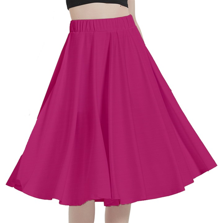 Peacock Pink	 - 	A-Line Full Circle Midi Skirt With Pocket