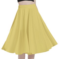 Macaroon Yellow	 - 	a-line Full Circle Midi Skirt With Pocket