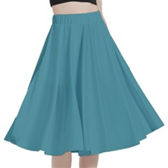 Turkish Blue	 - 	A-Line Full Circle Midi Skirt With Pocket