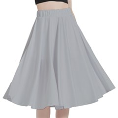 Silver Sand Grey	 - 	a-line Full Circle Midi Skirt With Pocket by ColorfulWomensWear