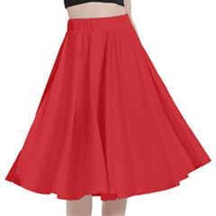 Rose Red	 - 	a-line Full Circle Midi Skirt With Pocket