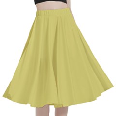 Straw Yellow	 - 	a-line Full Circle Midi Skirt With Pocket