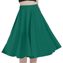 Bottle Green	 - 	a-line Full Circle Midi Skirt With Pocket by ColorfulWomensWear