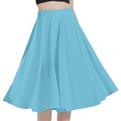 Middle Blue	 - 	a-line Full Circle Midi Skirt With Pocket