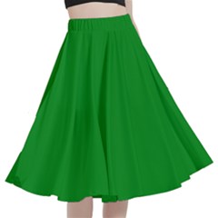 Dark Emerald Green	 - 	a-line Full Circle Midi Skirt With Pocket