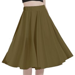 Field Brown	 - 	a-line Full Circle Midi Skirt With Pocket