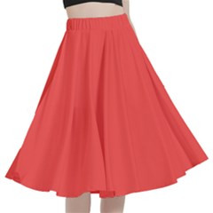 Tart Orange	 - 	a-line Full Circle Midi Skirt With Pocket