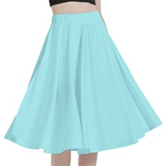 Italian Sky Blue	 - 	a-line Full Circle Midi Skirt With Pocket by ColorfulWomensWear