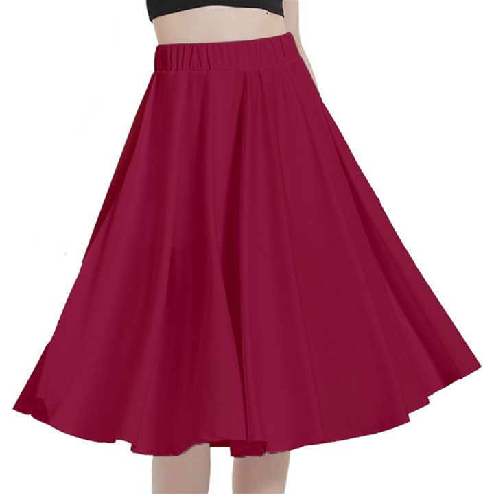 Jester Red	 - 	A-Line Full Circle Midi Skirt With Pocket