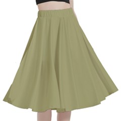 Khaki	 - 	a-line Full Circle Midi Skirt With Pocket