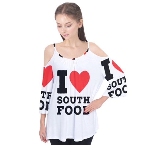 I Love South Food Flutter Sleeve Tee  by ilovewhateva