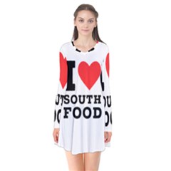 I Love South Food Long Sleeve V-neck Flare Dress by ilovewhateva