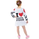 I love south food Kids  Long Sleeve Velvet Dress View2