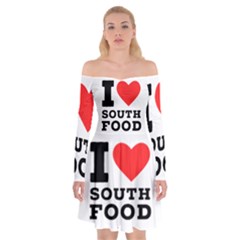 I Love South Food Off Shoulder Skater Dress by ilovewhateva