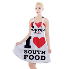 I Love South Food Halter Party Swing Dress  by ilovewhateva