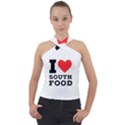 I love south food Cross Neck Velour Top View1