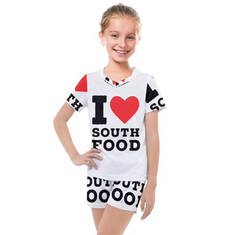 I Love South Food Kids  Mesh Tee And Shorts Set by ilovewhateva