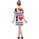 I love south food Kids  Short Sleeve Shirt Dress View2